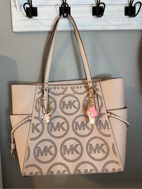 Michael Kors Blush Perforated MK Logo Tote